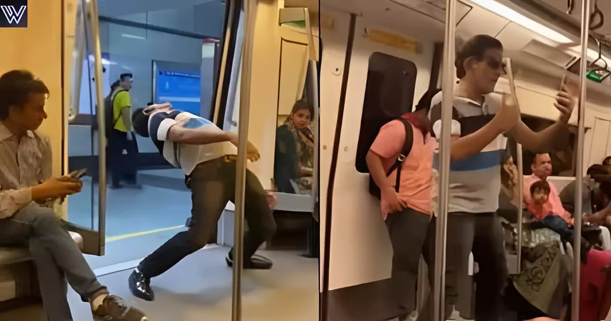 Suddenly a person started behaving strangely in Delhi Metro