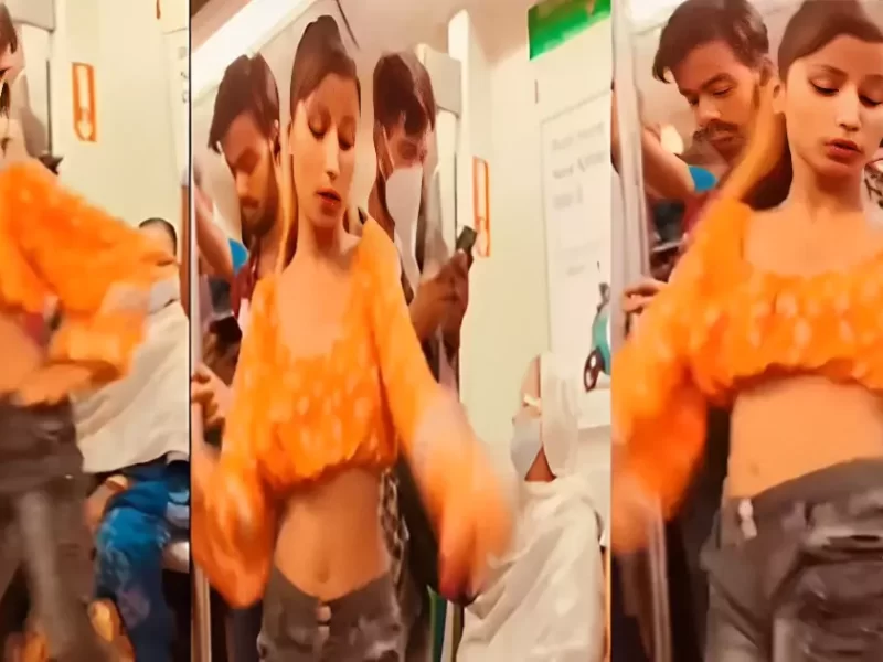 Girl did this thing wearing a crop top in Delhi Metro