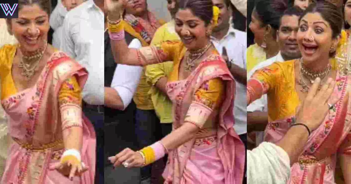 Shilpa danced fiercely in Ganpati immersion, husband seen in mask
