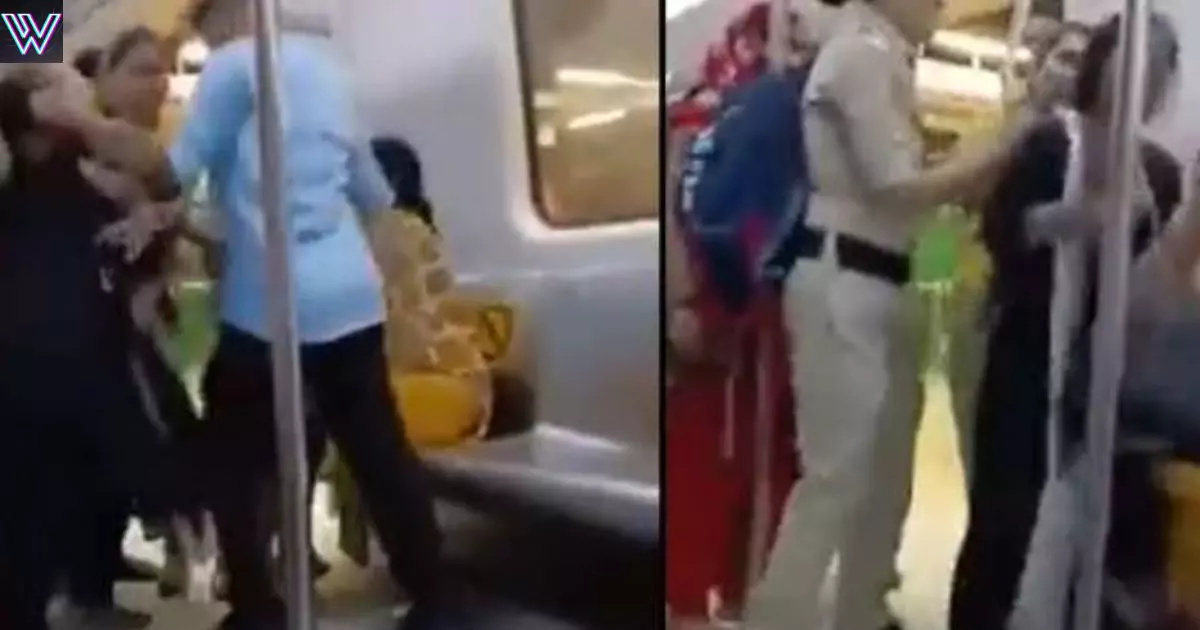 Two women clash again in Delhi Metro, there was a lot of kicking, punching and slapping for the seat.